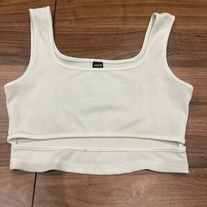Shein White Ribbed Crop Top